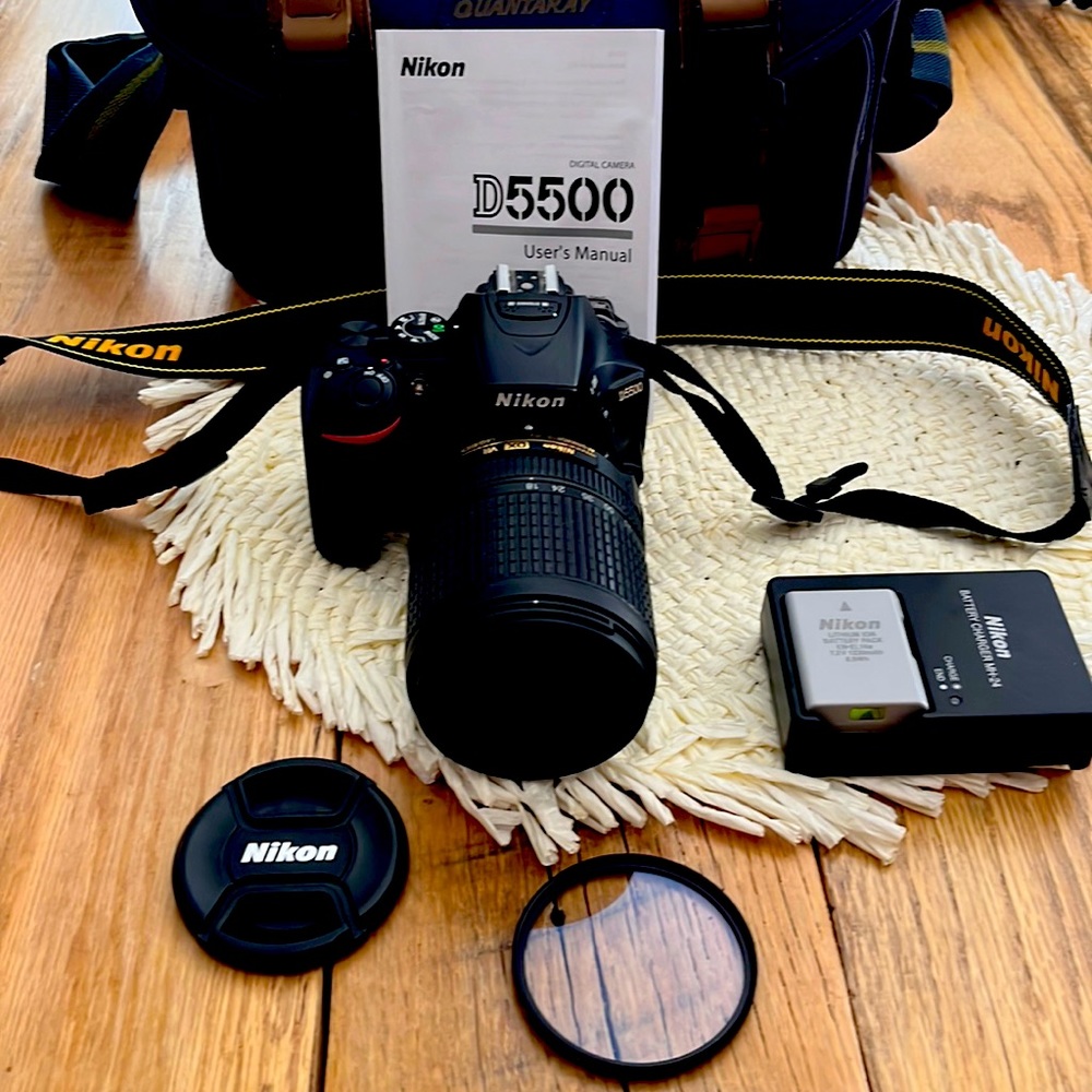 Nikon D5500 Digital Camera with Nikkor 18-140mm lens system.